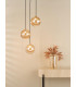Ophira 3 Light Cluster Ceiling Pendant Antique Gold and Amber Ribbed Glass-2