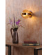 Ophira Wall Light Antique Gold and Amber Ribbed Glass-2