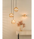 Ophira 3 Light Cluster Ceiling Pendant Antique Gold and Amber Ribbed Glass-4
