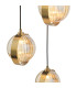 Ophira 3 Light Cluster Ceiling Pendant Antique Gold and Amber Ribbed Glass-8