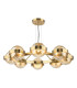 Ophira 8 Light Ceiling Pendant Antique Gold and Amber Ribbed Glass-1