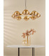 Ophira 8 Light Ceiling Pendant Antique Gold and Amber Ribbed Glass-3
