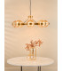 Ophira 8 Light Ceiling Pendant Antique Gold and Amber Ribbed Glass-4