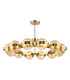 Ophira Ceiling Pendant Antique Gold and Amber Ribbed Glass-1