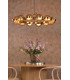 Ophira Ceiling Pendant Antique Gold and Amber Ribbed Glass-2