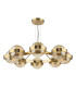 Ophira 8 Light Ceiling Pendant Antique Gold and Amber Ribbed Glass-7