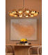 Ophira Ceiling Pendant Antique Gold and Amber Ribbed Glass-4