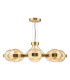 Ophira 8 Light Ceiling Pendant Antique Gold and Amber Ribbed Glass-8
