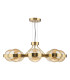 Ophira 8 Light Ceiling Pendant Antique Gold and Amber Ribbed Glass-9