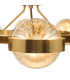 Ophira 8 Light Ceiling Pendant Antique Gold and Amber Ribbed Glass-11