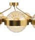 Ophira Ceiling Pendant Antique Gold and Amber Ribbed Glass-9