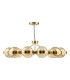 Ophira Ceiling Pendant Antique Gold and Amber Ribbed Glass-12