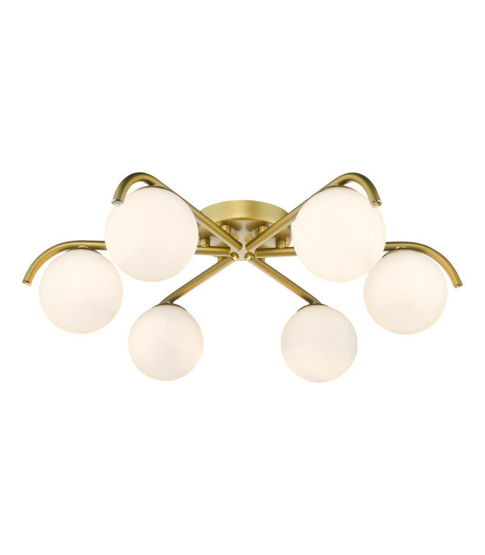 Orlena 6 Light Flush Satin Gold and Opal Glass-1