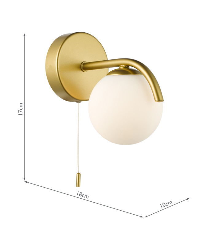 Orlena Wall Light Satin Gold and Opal Glass-6