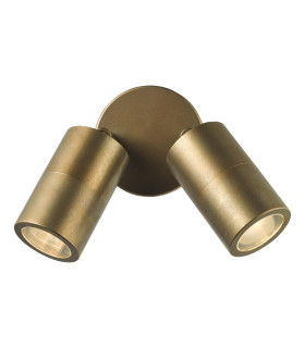 Ortega Outdoor Wall Light Aged Brass and Glass IP65-1