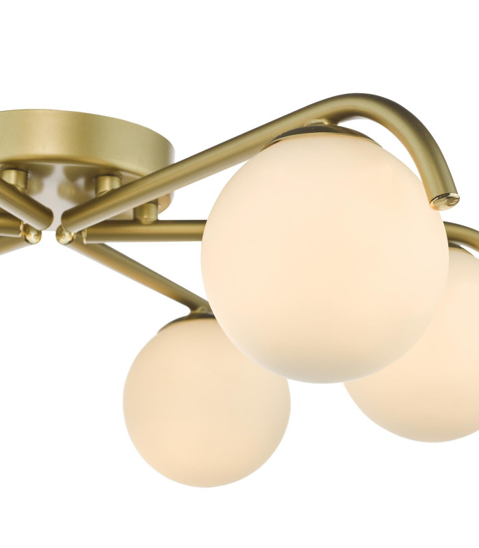 Orlena 6 Light Flush Satin Gold and Opal Glass-8