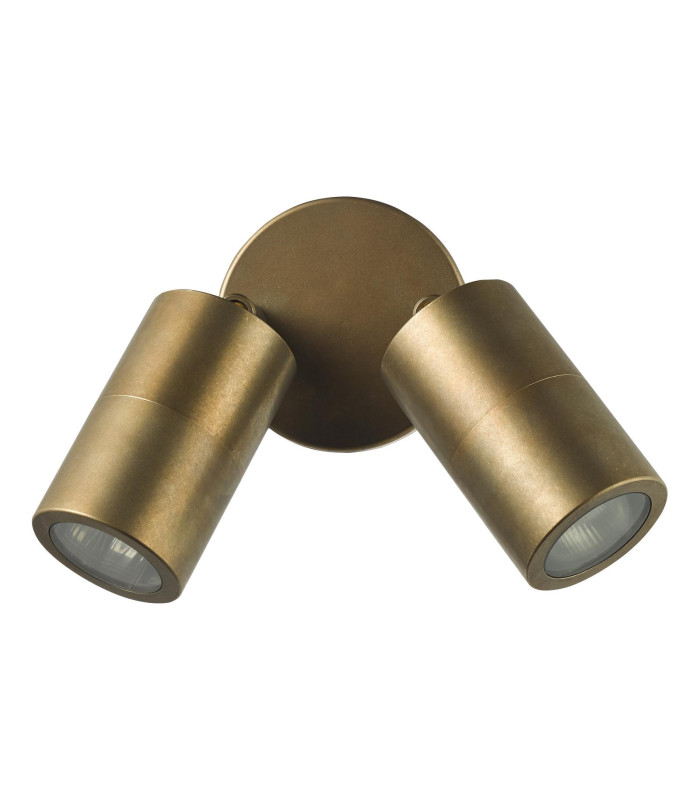Ortega Outdoor Wall Light Aged Brass and Glass IP65-3