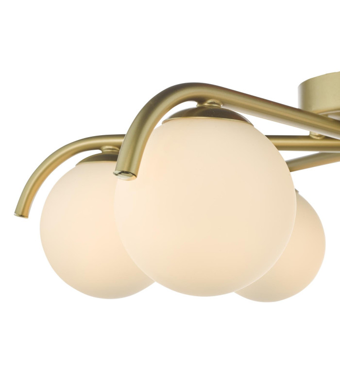 Orlena 6 Light Flush Satin Gold and Opal Glass-9