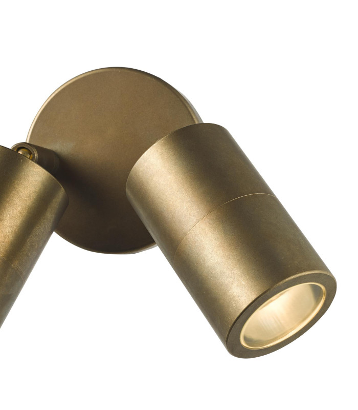 Ortega Outdoor Wall Light Aged Brass and Glass IP65-4