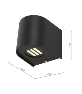 Orville Outdoor Wall Light Matt Black LED IP44-2