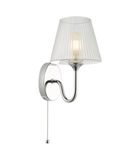 Rimaz Bathroom Wall Light Polished Chrome and Ribbed Glass IP44-1