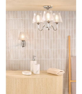 Rimaz Bathroom Wall Light Polished Chrome and Ribbed Glass IP44-2