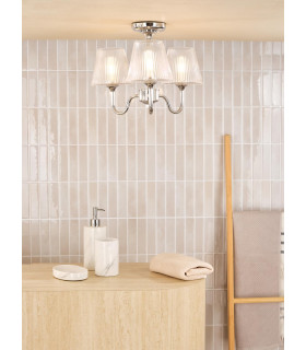 Rimaz 3 Light Bathroom Semi Flush Ceiling Polished Chrome and Ribbed Glass IP44-2