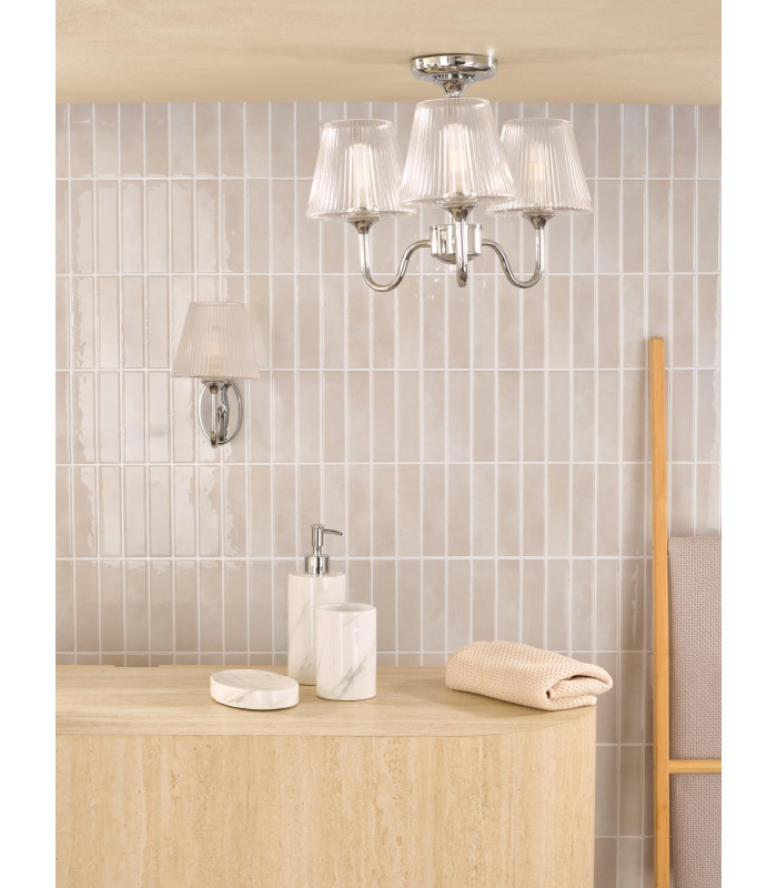 Rimaz 3 Light Bathroom Semi Flush Ceiling Polished Chrome and Ribbed Glass IP44-5