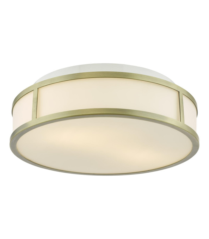 Royce Bathroom Flush Matt Antique Brass and Opal Glass IP44-1