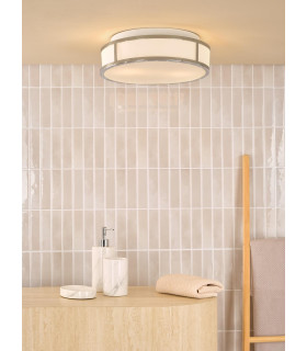 Royce Bathroom Flush Polished Chrome and Opal Glass IP44-2