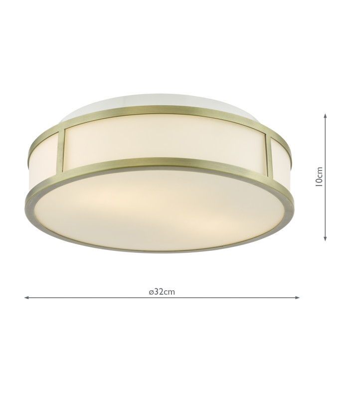 Royce Bathroom Flush Matt Antique Brass and Opal Glass IP44-4