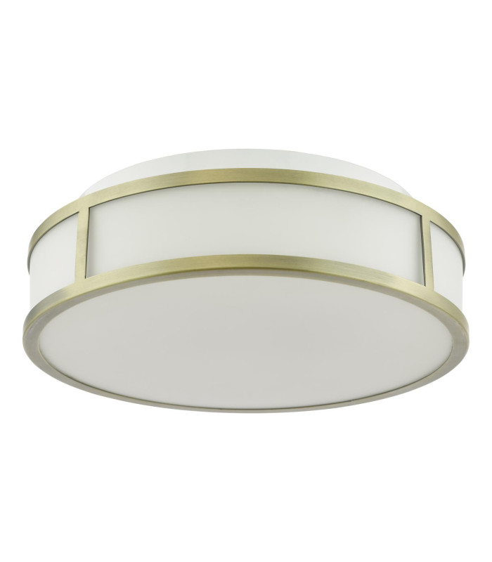 Royce Bathroom Flush Matt Antique Brass and Opal Glass IP44-5