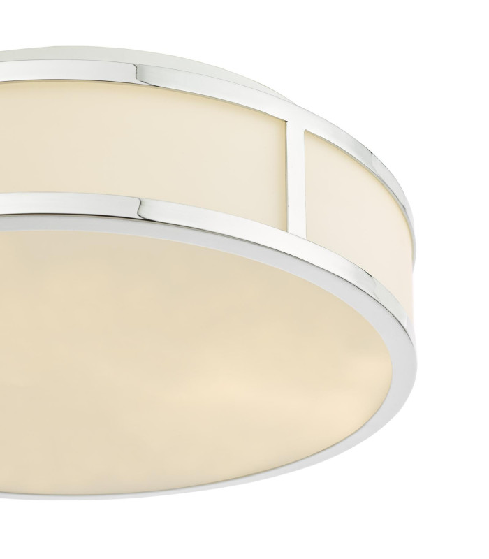 Royce Bathroom Flush Polished Chrome and Opal Glass IP44-6