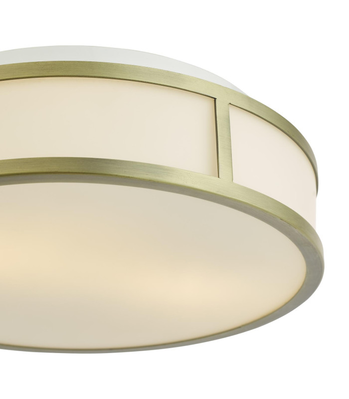 Royce Bathroom Flush Matt Antique Brass and Opal Glass IP44-6