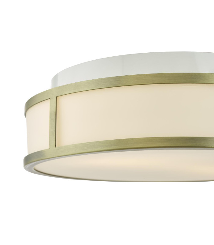 Royce Bathroom Flush Matt Antique Brass and Opal Glass IP44-7
