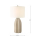 Saundra Table Lamp Taupe Ceramic and Matt Antique Brass With Shade-2