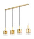 Savannah 4 Light Bar Ceiling Pendant Satin Gold and Gold Ombre Glass-1