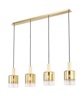 Savannah 4 Light Bar Ceiling Pendant Satin Gold and Gold Ombre Glass-1