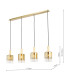 Savannah 4 Light Bar Ceiling Pendant Satin Gold and Gold Ombre Glass-3
