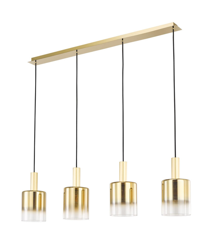 Savannah 4 Light Bar Ceiling Pendant Satin Gold and Gold Ombre Glass-4