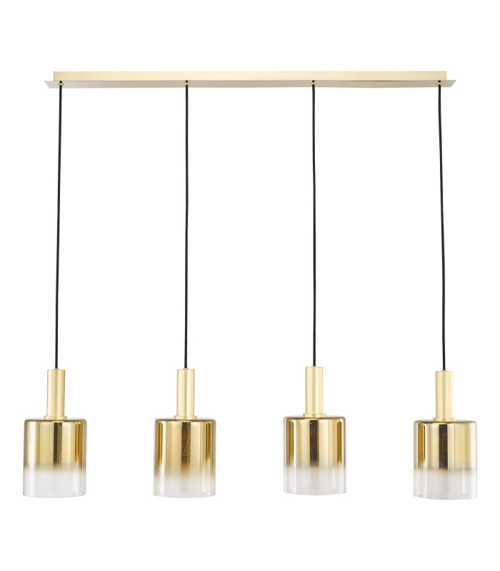 Savannah 4 Light Bar Ceiling Pendant Satin Gold and Gold Ombre Glass-6