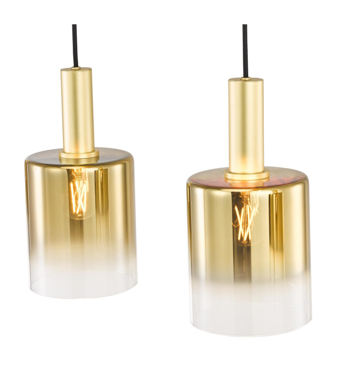 Savannah 4 Light Bar Ceiling Pendant Satin Gold and Gold Ombre Glass-7