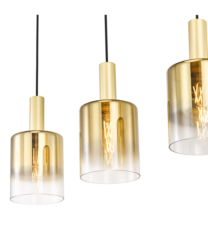 Savannah 4 Light Bar Ceiling Pendant Satin Gold and Gold Ombre Glass-8