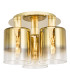 Savannah 3 Light Flush Satin Gold and Gold Ombre Glass-1