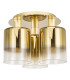 Savannah 3 Light Flush Satin Gold and Gold Ombre Glass-3