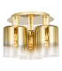 Savannah 3 Light Flush Satin Gold and Gold Ombre Glass-4