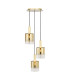 Savannah 3 Light Cluster Ceiling Pendant Satin Gold and Gold Ombre Glass-1