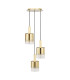Savannah 3 Light Cluster Ceiling Pendant Satin Gold and Gold Ombre Glass-3