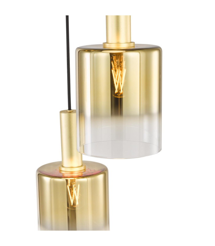 Savannah 3 Light Cluster Ceiling Pendant Satin Gold and Gold Ombre Glass-5