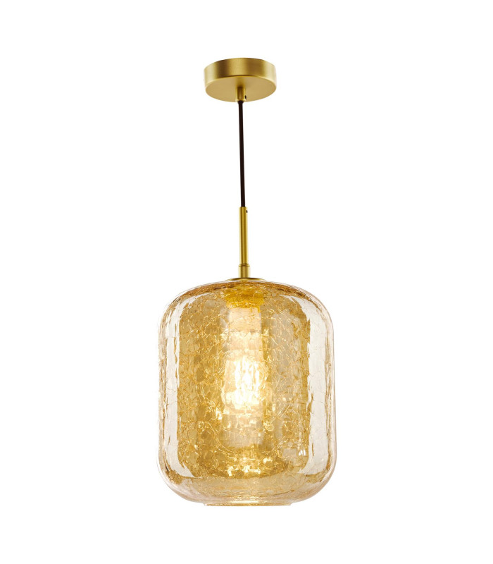 Tavia Ceiling Pendant Satin Gold and Amber Glass-1